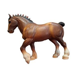 Breyer Vintage Bay CHALKY Clydesdale Stallion Red & White Bobs/Red Tail Ribbon 6